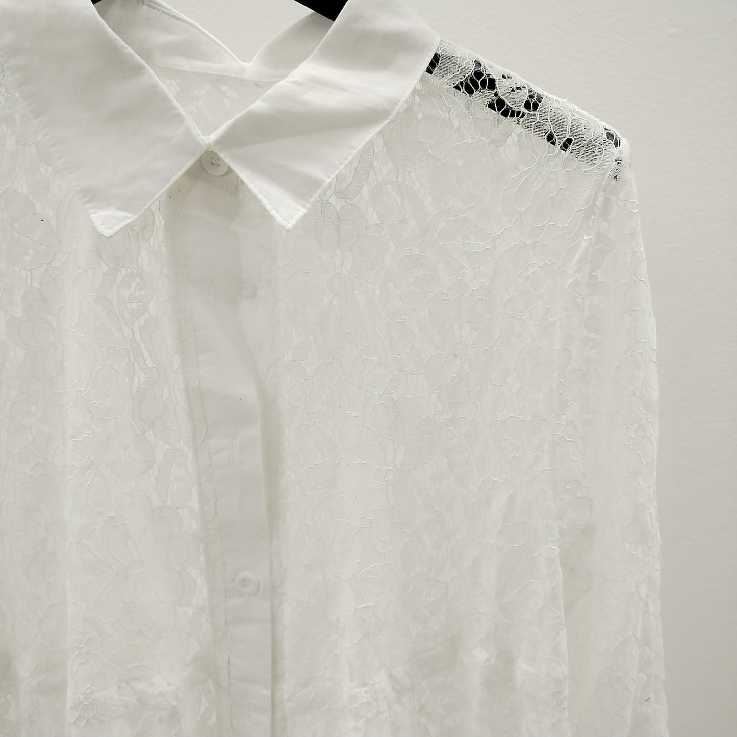 White Lace Maxi Long Shirt