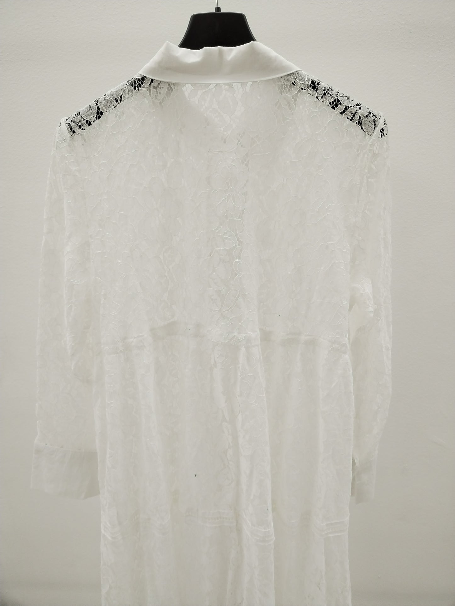 White Lace Maxi Long Shirt