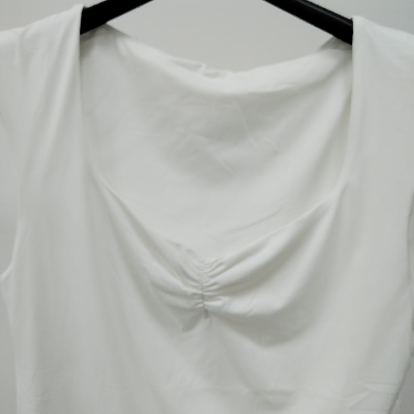 White Ruched Neckline Tank