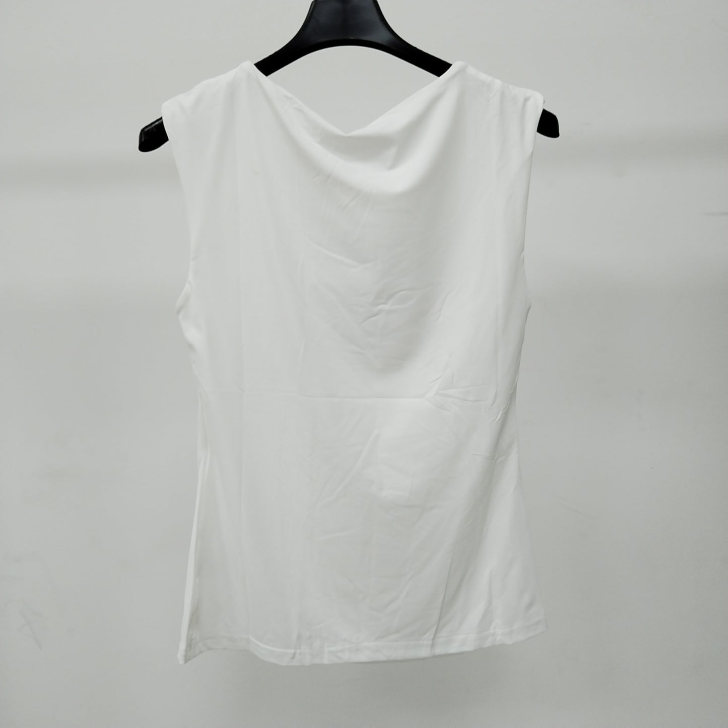 White Ruched Neckline Tank