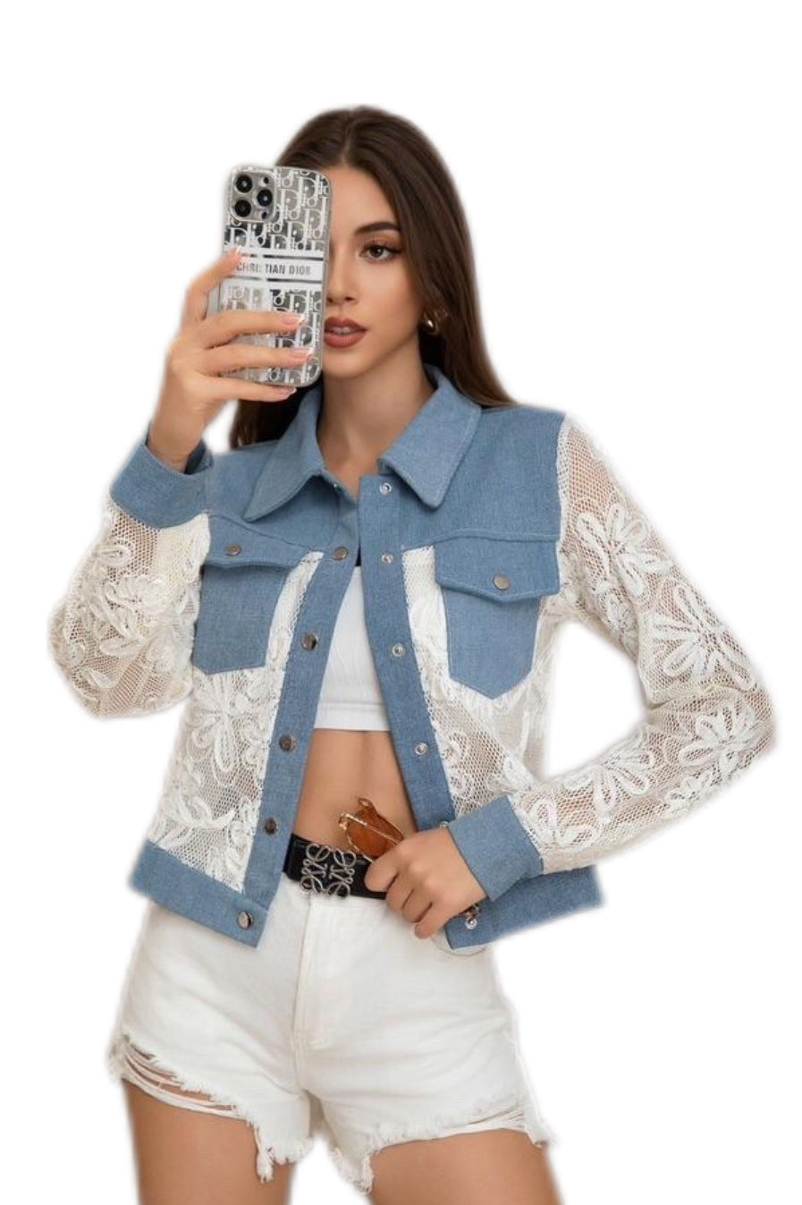 Lace Hybrid Denim Jacket