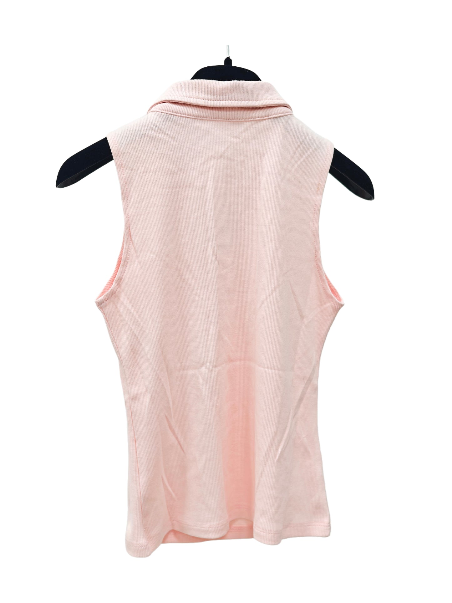 Women’s Sleeveless Ribbed Polo Top – Slim Fit Button-Front Tank with Classic Collar, Minimalist Casual Summer Basic