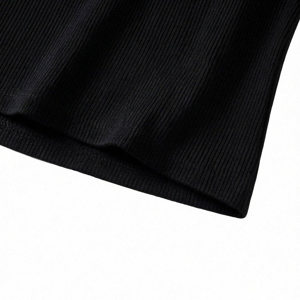 Ribbed Crew Neck T-Shirt – Slim Fit Stretch Basic Tee