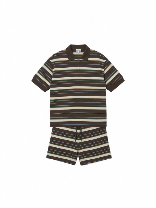 Women’s Striped Polo Shirt & Shorts Set – Casual Two Piece Lounge Set, Oversized Summer Co-Ord Outfit