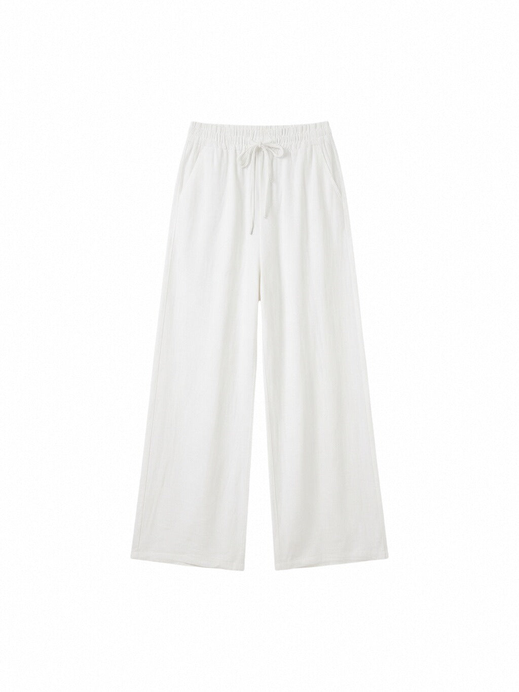 Women’s Linen Wide Leg Pants – Breathable Drawstring Trousers, Relaxed Fit Summer Linen Blend Palazzo Pants