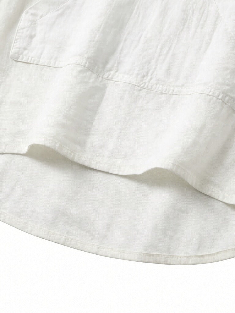 Women’s Linen Hooded Blouse – Relaxed Fit Button Front Linen Top with Pocket, Lightweight Summer Linen Shirt