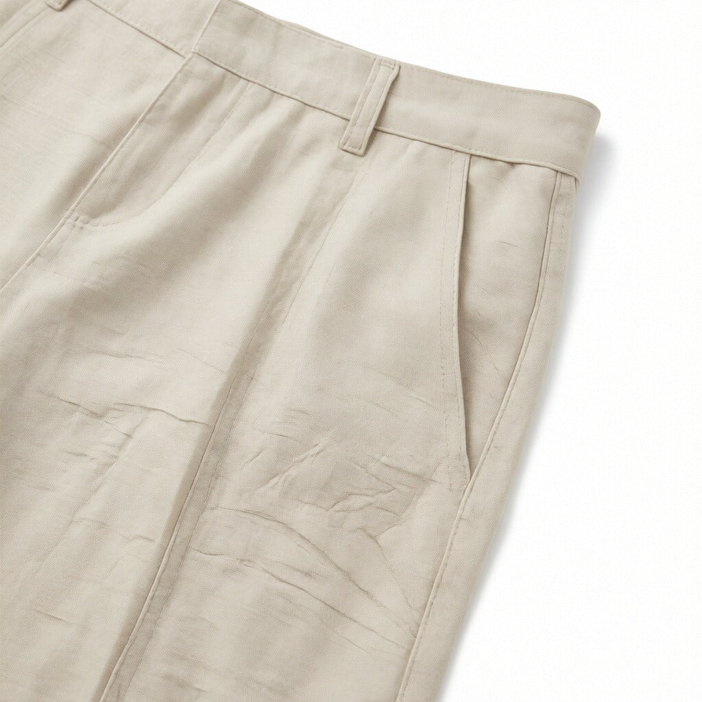 Women’s Linen Two-Piece Shorts Set – Sleeveless Button-Up Linen Shirt & Wide-Leg Shorts Co-Ord Summer Outfit