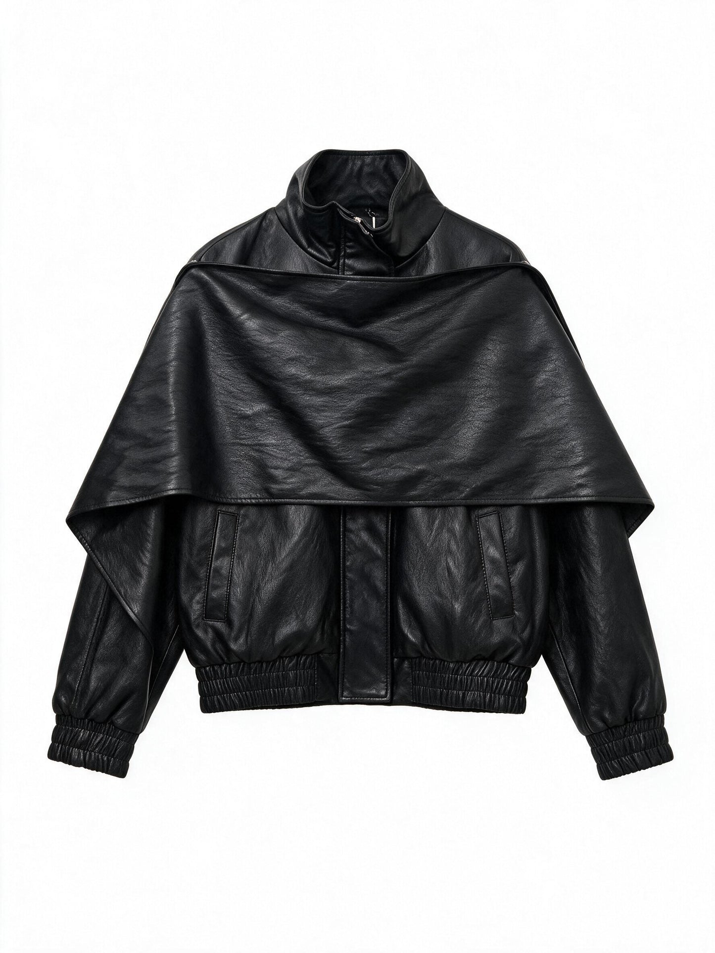 Zayla Women’s Faux Leather Cape Jacket | Oversized Bomber Jacket