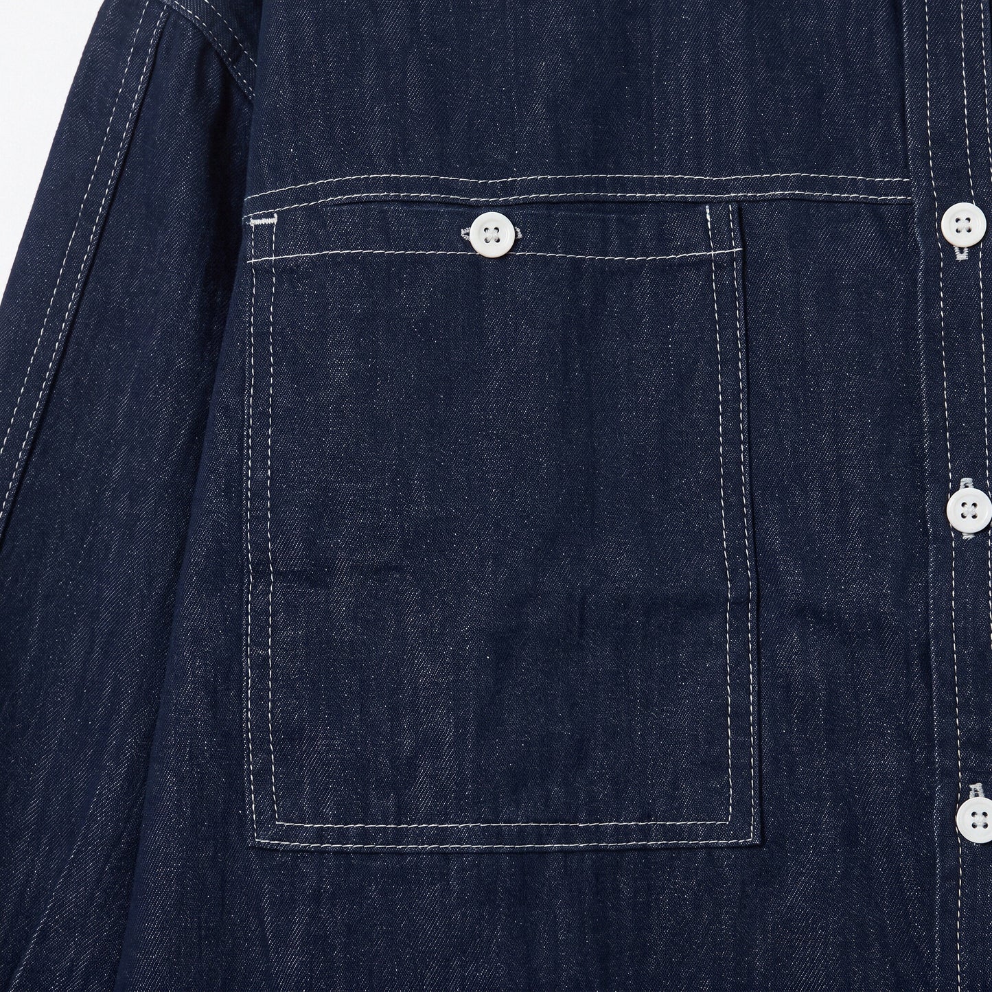 Women’s Oversized Dark Blue Denim Shirt with Large Front Pockets