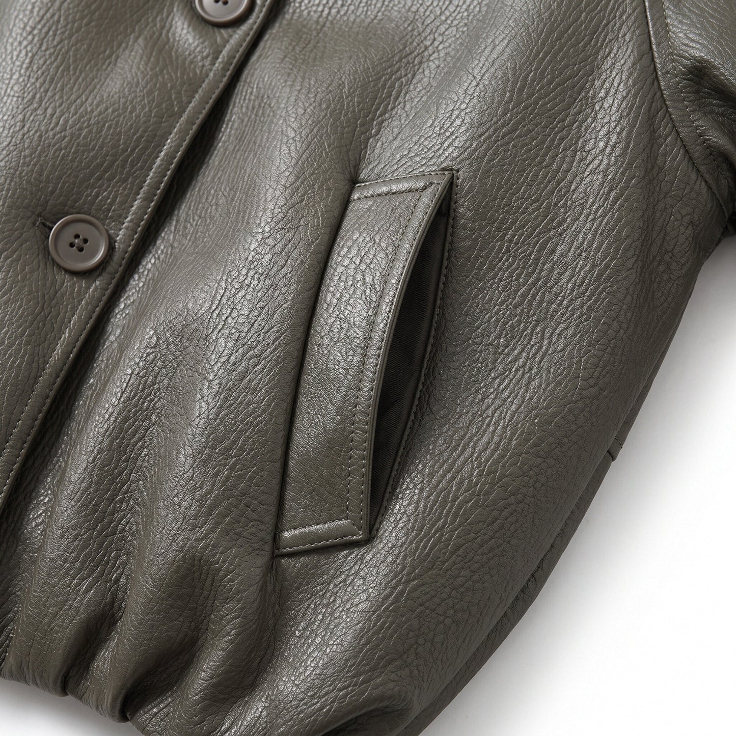 Oversized Black Faux Leather Jacket with Wide Lapels and Buckle Cuffs