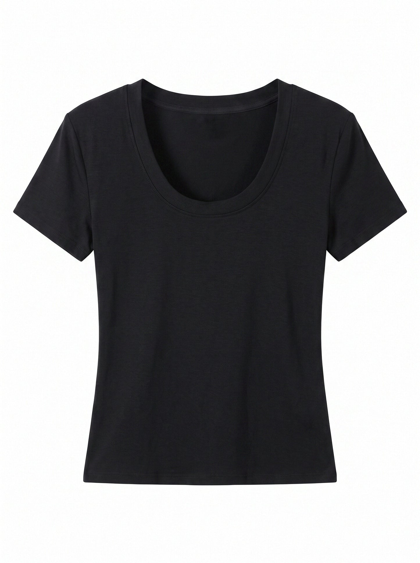 Women’s Basic Scoop Neck Short Sleeve T-Shirt | Slim Fit Essential Top