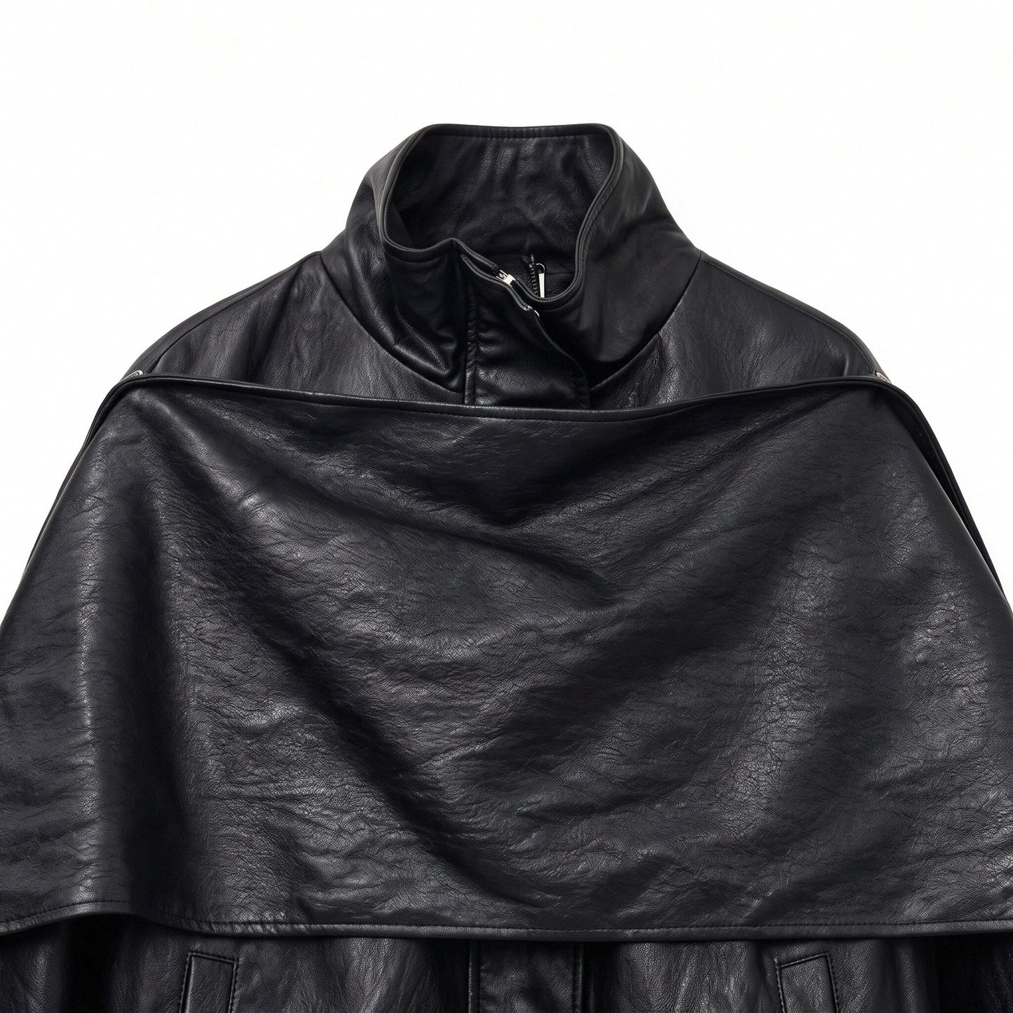 Zayla Women’s Faux Leather Cape Jacket | Oversized Bomber Jacket