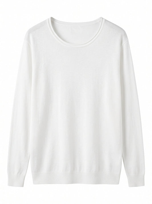 Women’s Lightweight Crew Neck Knit Jumper – Soft Fine Knit Long Sleeve Pullover Sweater