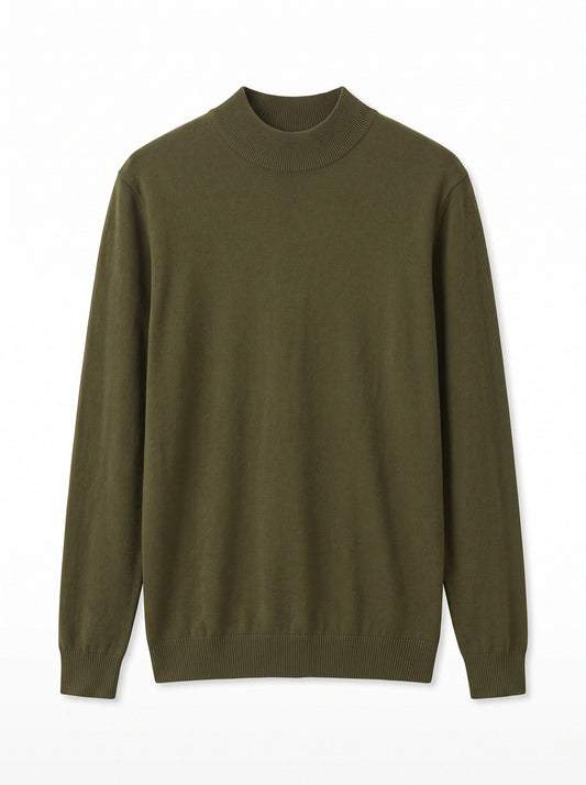 Women’s Basic Mock Neck Knit Jumper – Long Sleeve Lightweight Pullover Sweater