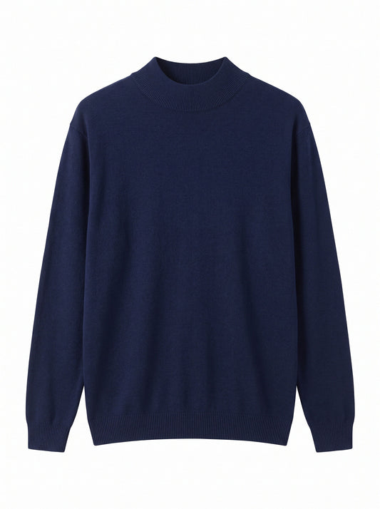 Women’s Basic Mock Neck Knit Jumper – Long Sleeve Lightweight Pullover Sweater