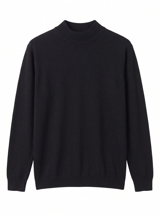 Women’s Basic Mock Neck Knit Jumper – Long Sleeve Lightweight Pullover Sweater