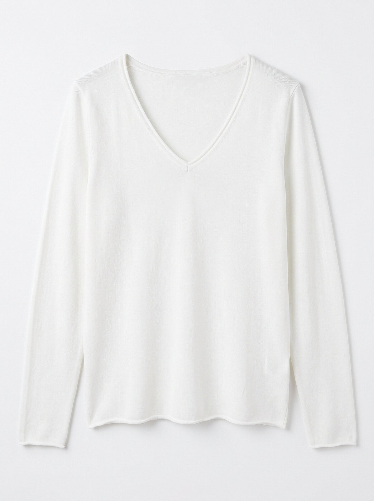 Women’s V-Neck Lightweight Knit Jumper – Long Sleeve Soft Fine Knit Pullover Top