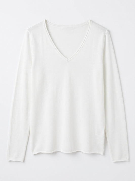 Women’s V-Neck Lightweight Knit Jumper – Long Sleeve Soft Fine Knit Pullover Top