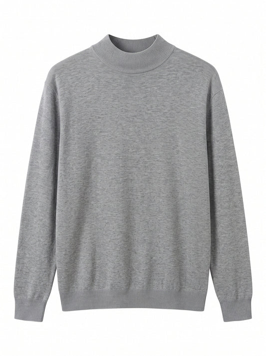 Women’s Basic Mock Neck Knit Jumper – Long Sleeve Lightweight Pullover Sweater