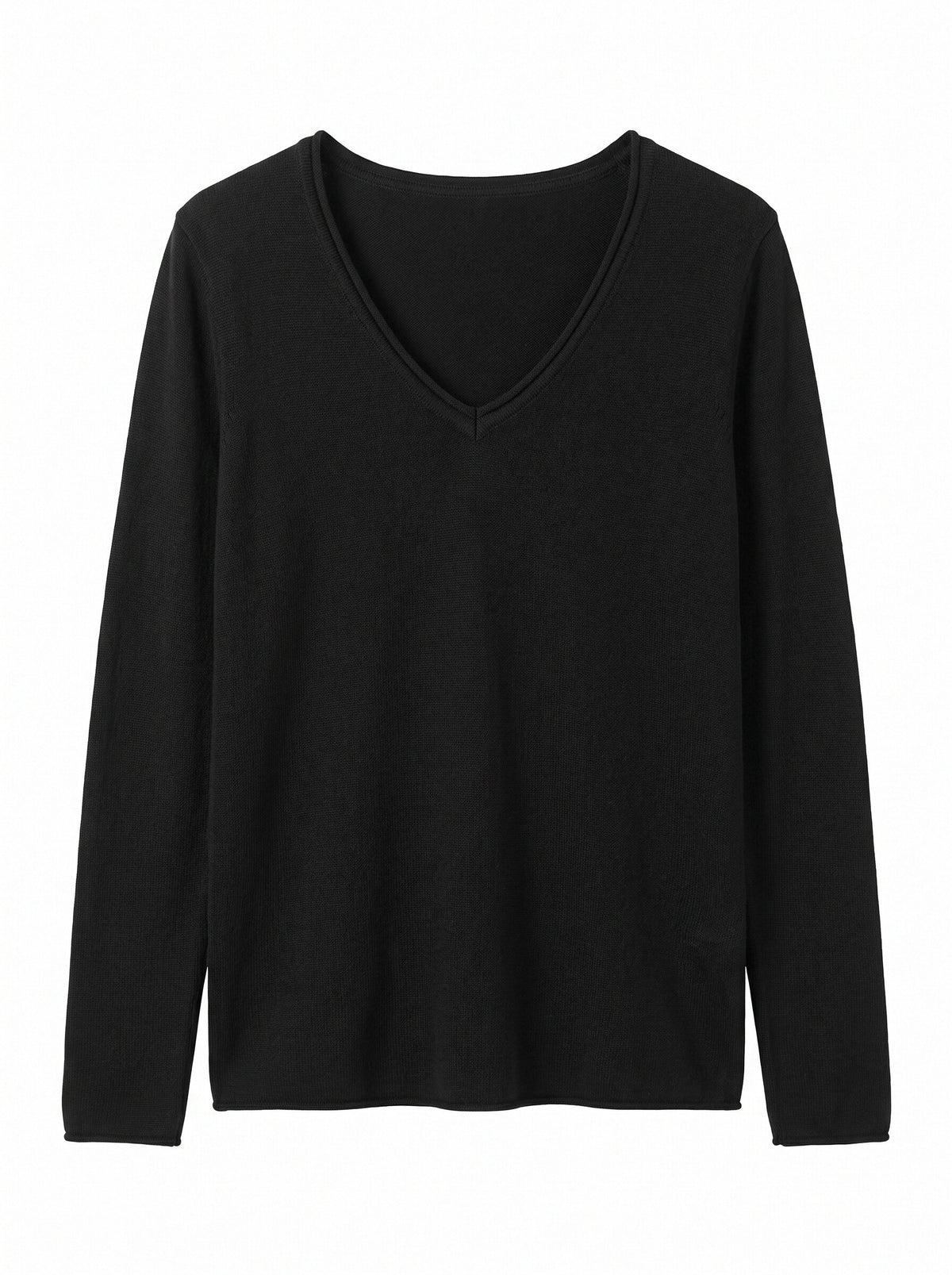 Women’s V-Neck Lightweight Knit Jumper – Long Sleeve Soft Fine Knit Pullover Top