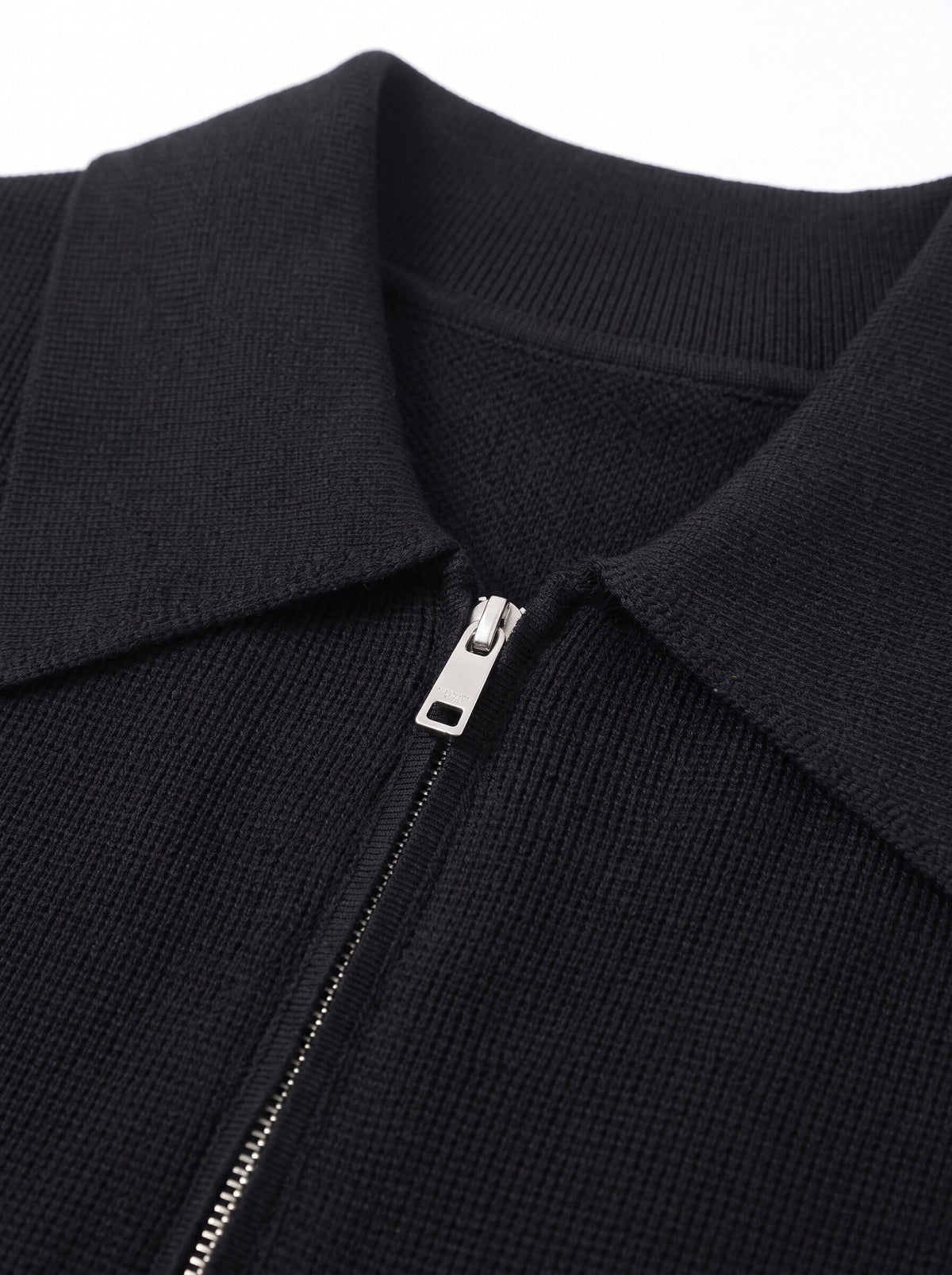 Women’s Knitted Zip-Up Polo Top – Oversized Short Sleeve Collared Cardigan