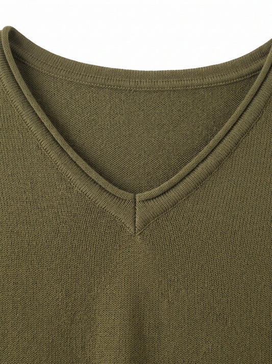 Women’s V-Neck Lightweight Knit Jumper – Long Sleeve Soft Fine Knit Pullover Top
