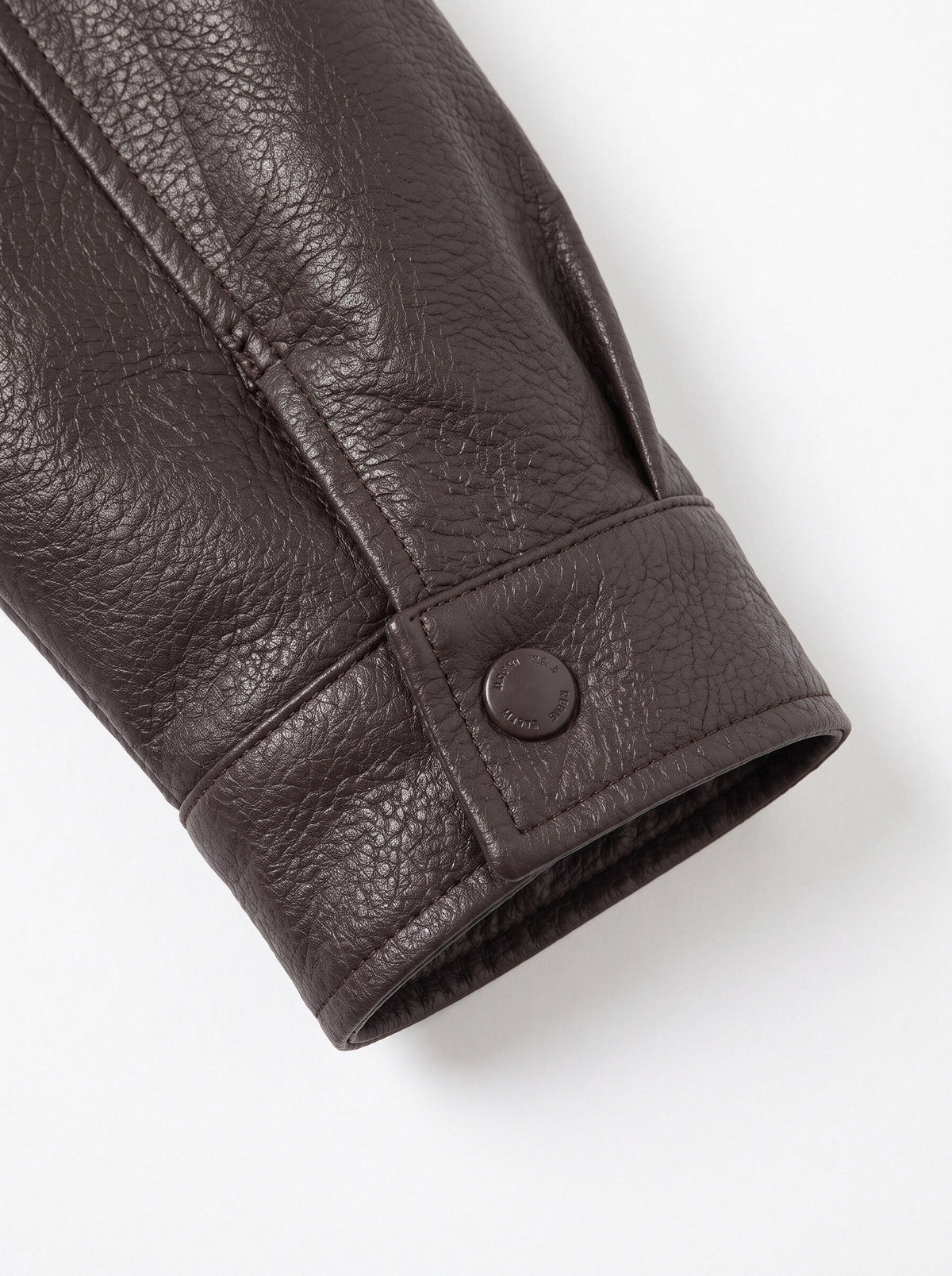 Women’s Oversized Brown Faux Leather Bomber Jacket – High Neck Biker Style Zip-Up Coat