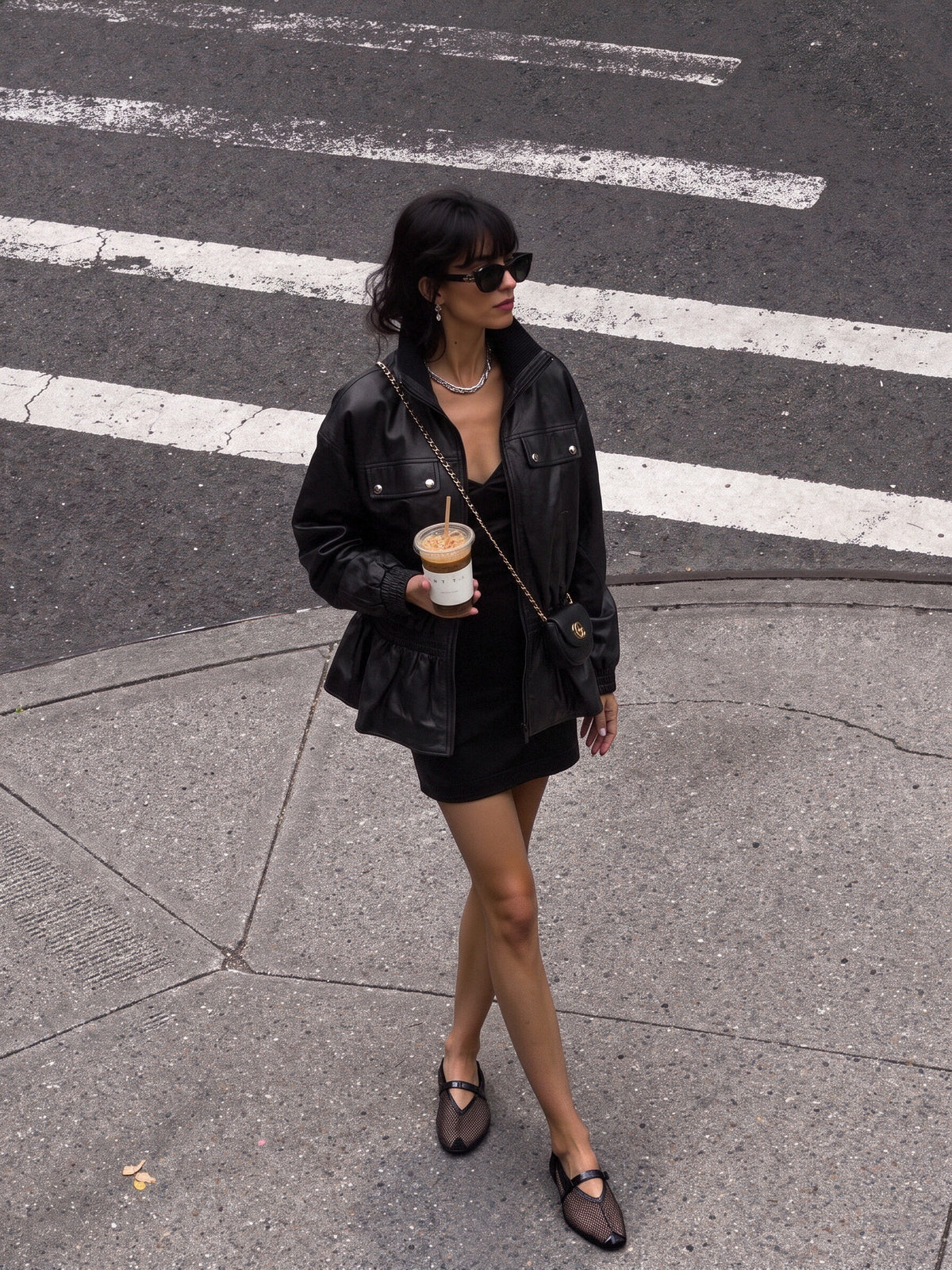 Women’s Black Faux Leather Peplum Jacket – Oversized High Neck Utility Zip Jacket