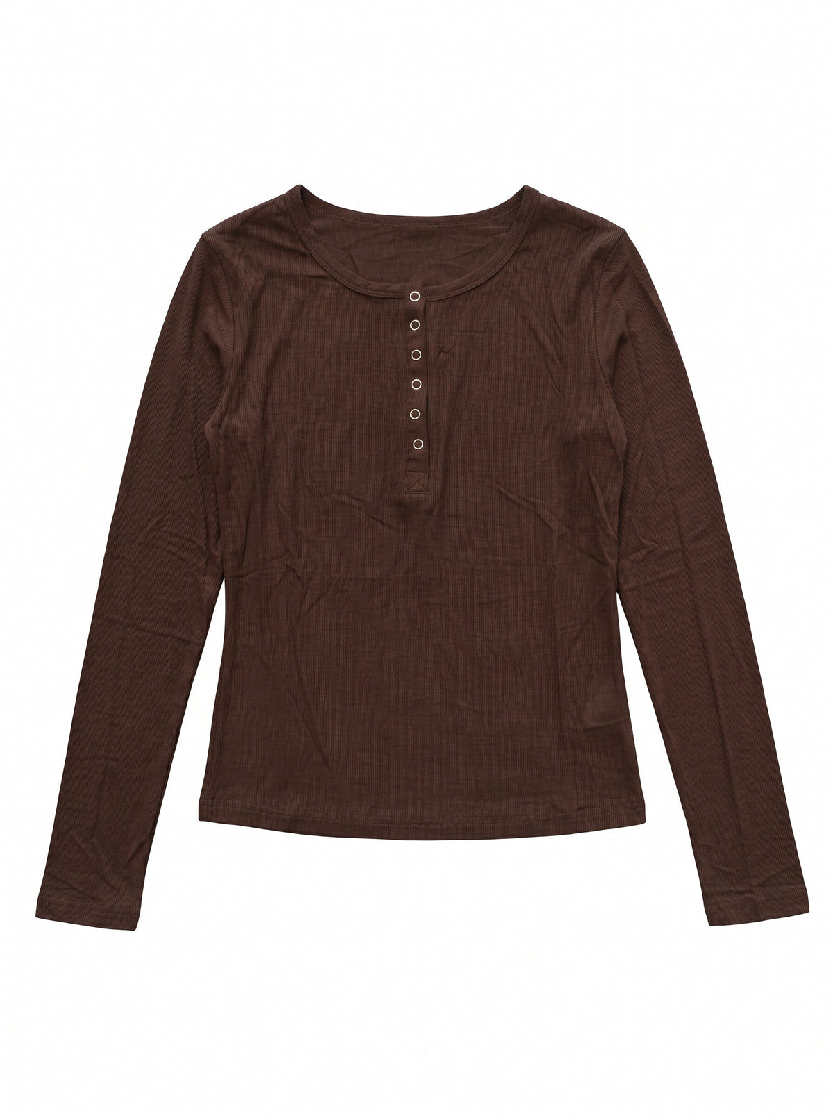 Women’s Long Sleeve Henley Top – Slim Fit Button Front Basic T-Shirt