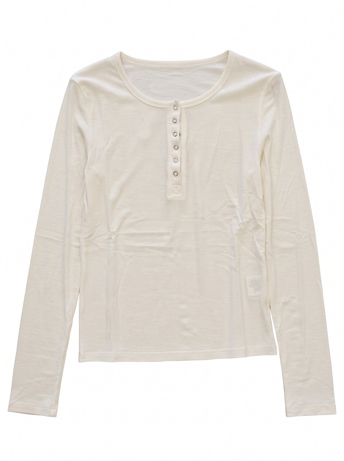 Women’s Long Sleeve Henley Top – Slim Fit Button Front Basic T-Shirt
