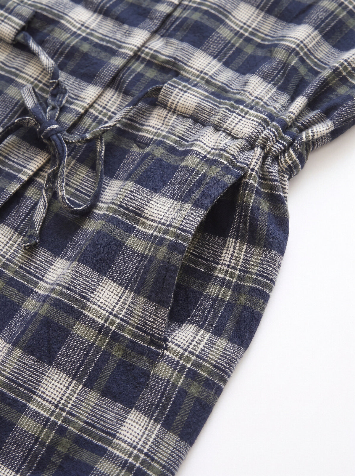 Women’s Plaid Drawstring Waist Shirt Jacket – Long Sleeve Check Overshirt