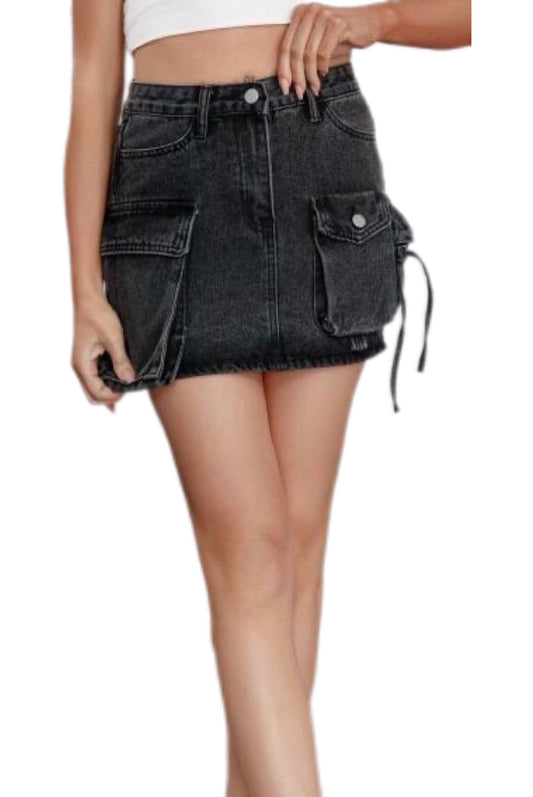 Gonna a vita media in denim