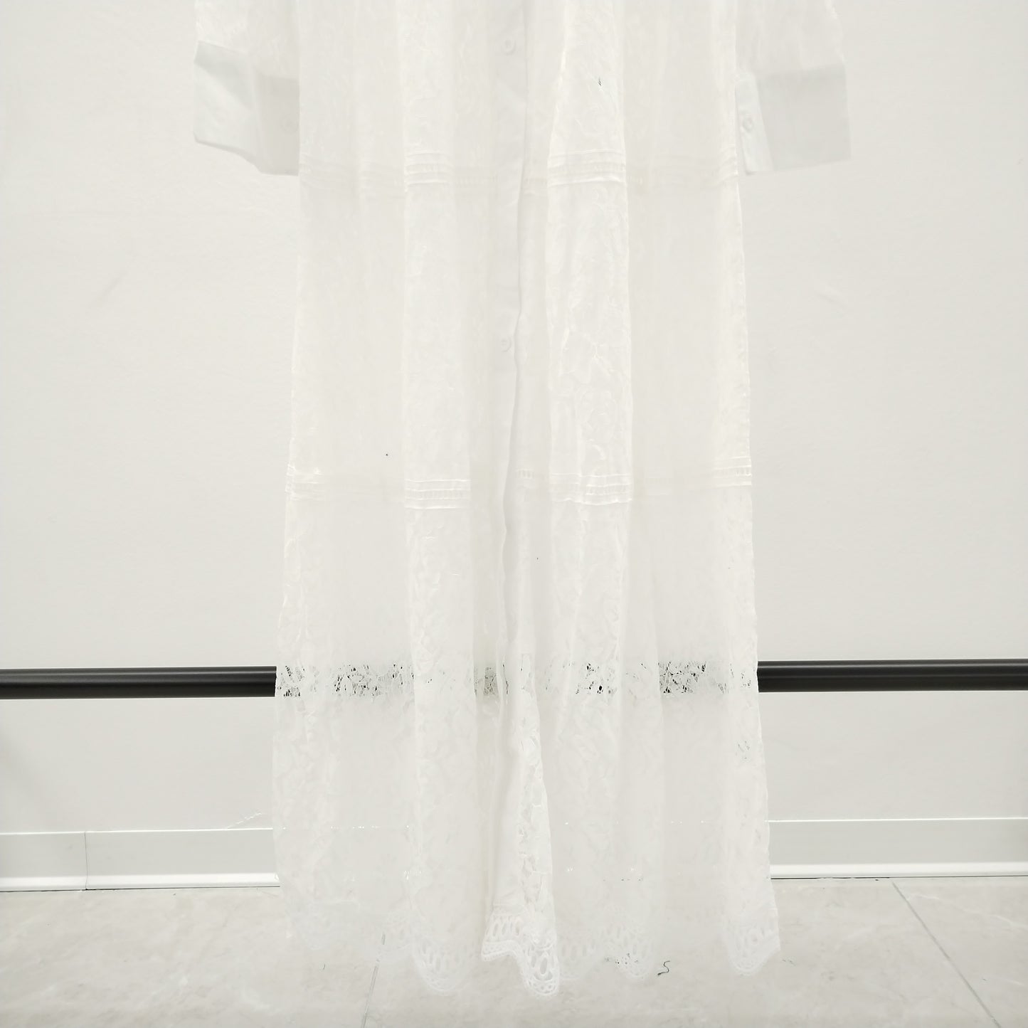 White Lace Maxi Long Shirt