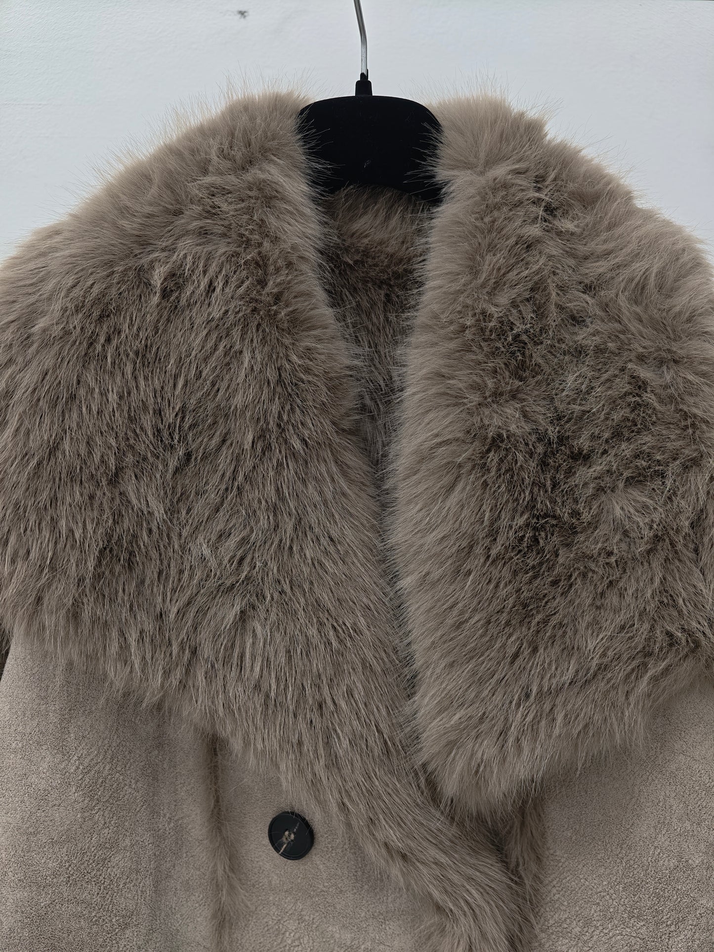 Zayla Women’s Reversible Faux Fur Long Coat – Grey Winter Shearling Plush Overcoat, Warm Double-Sided Soft Jacket