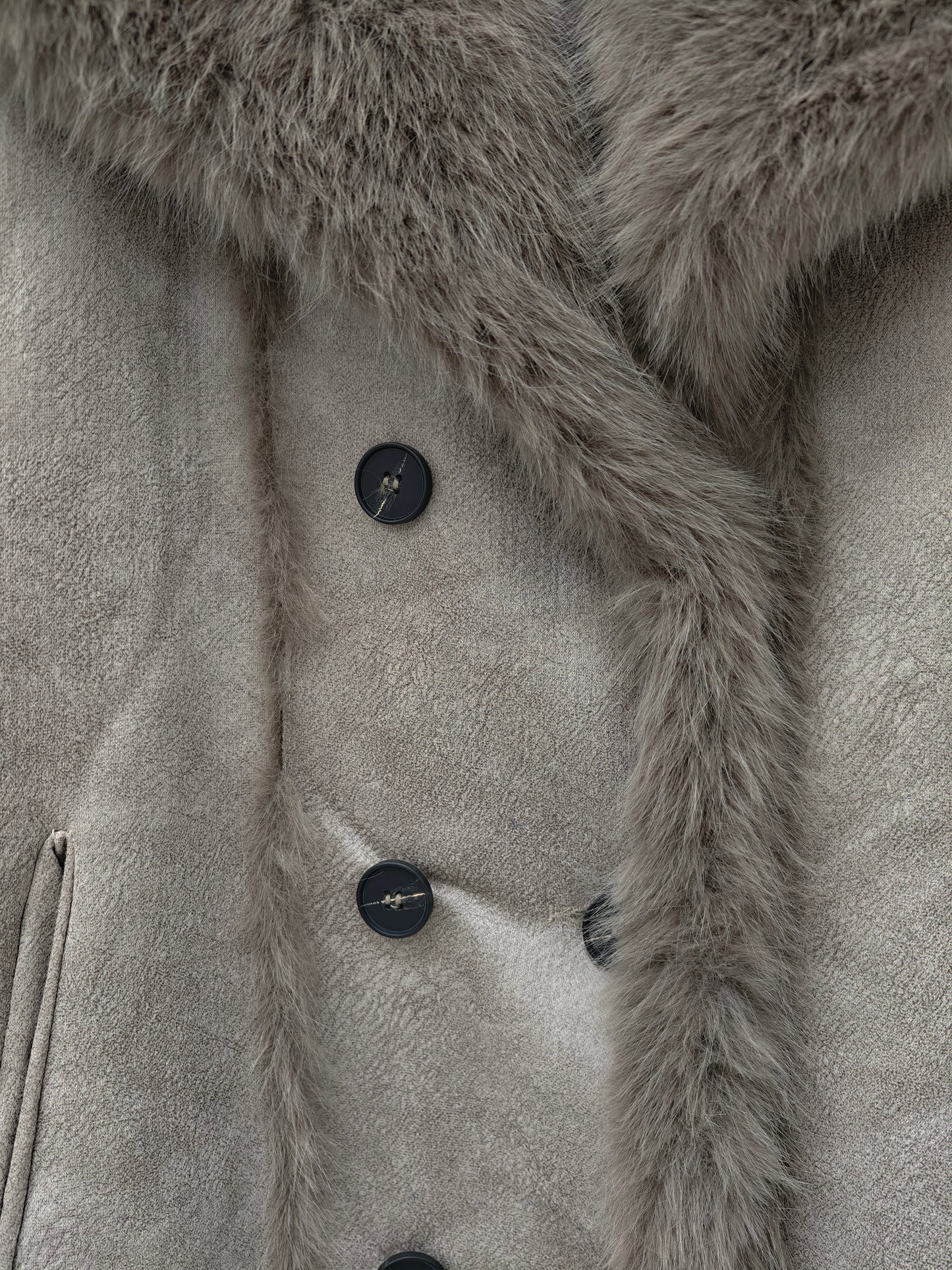 Zayla Women’s Reversible Faux Fur Long Coat – Grey Winter Shearling Plush Overcoat, Warm Double-Sided Soft Jacket