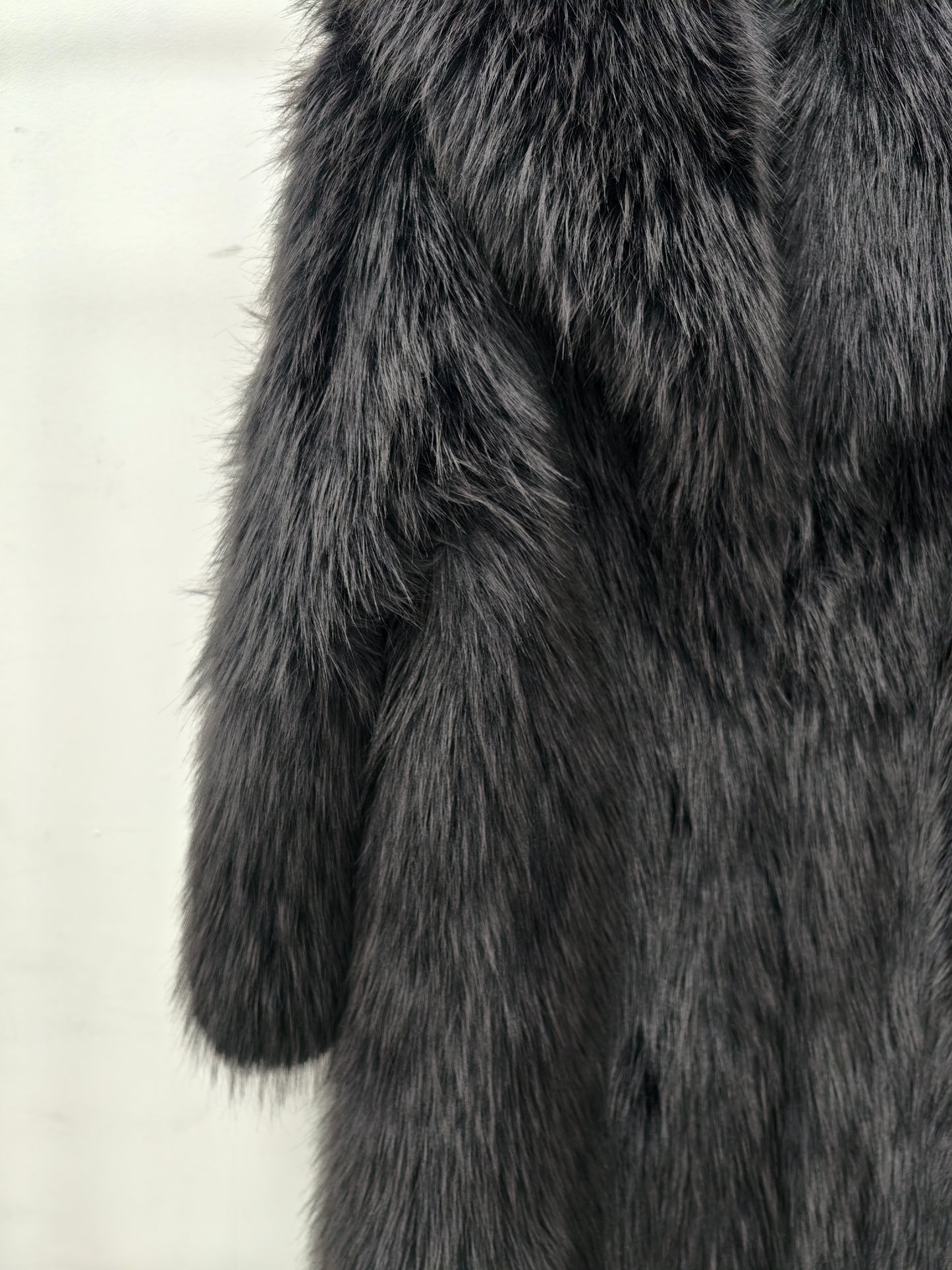 Zayla Women’s Black Faux Fur Long Coat – Fluffy Warm Plush Winter Jacket, Classic Trendy Outerwear