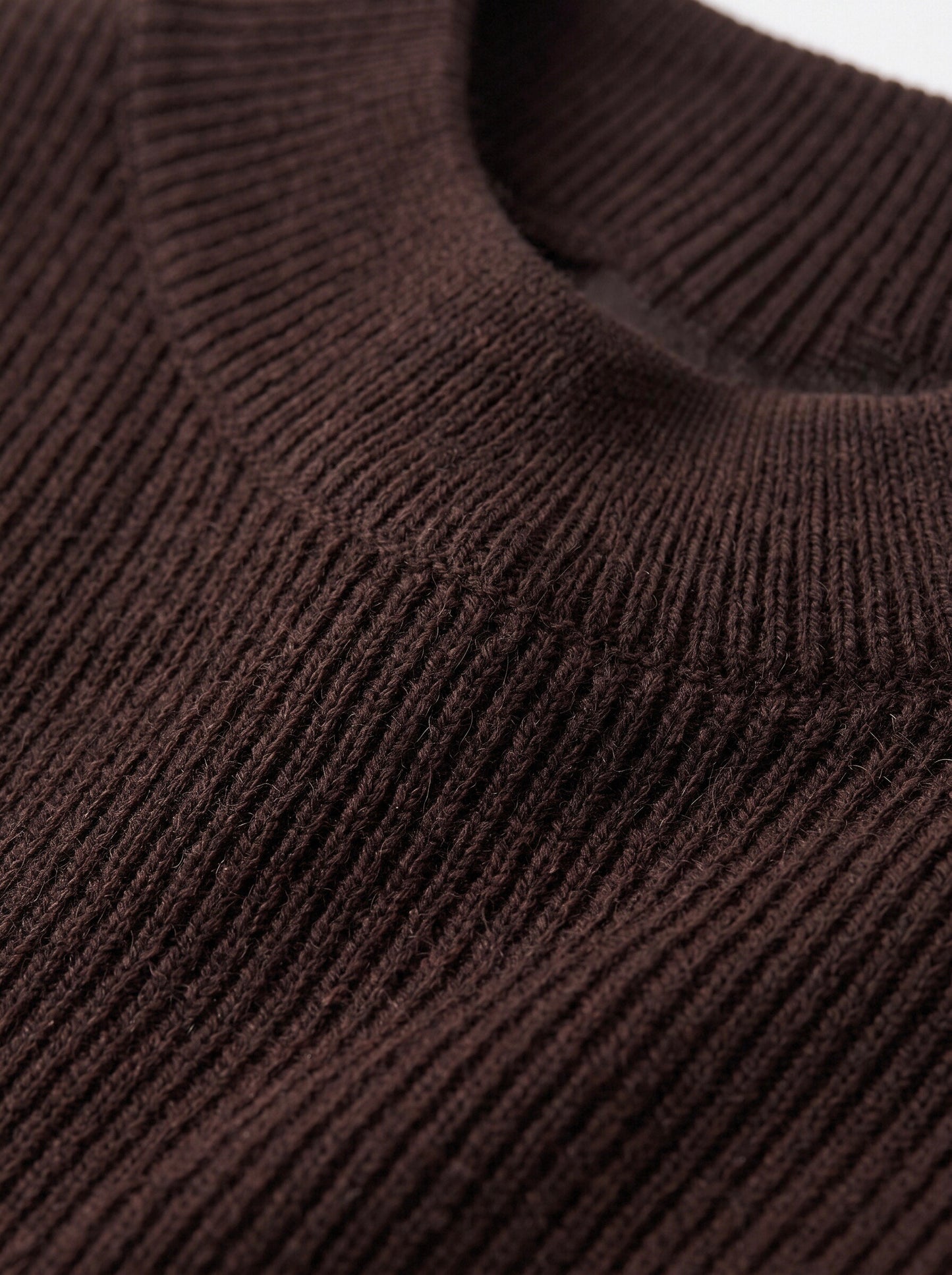 Women’s Brown Mock Neck Short Sleeve Knit Top | Minimalist Ribbed Sweater