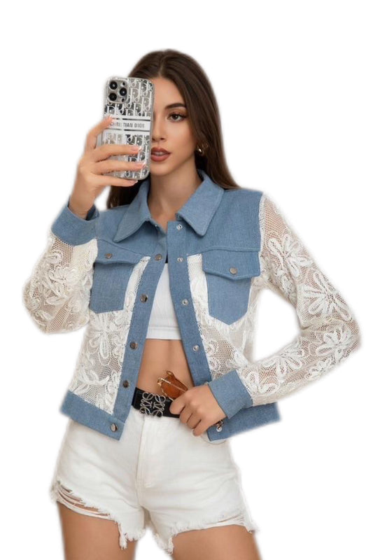 Lace Hybrid Denim Jacket