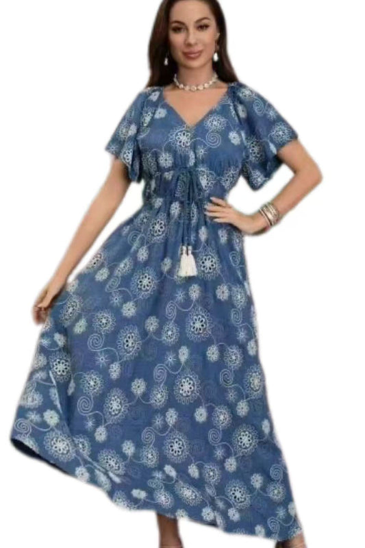 Bohemian Swirl Maxi Dress