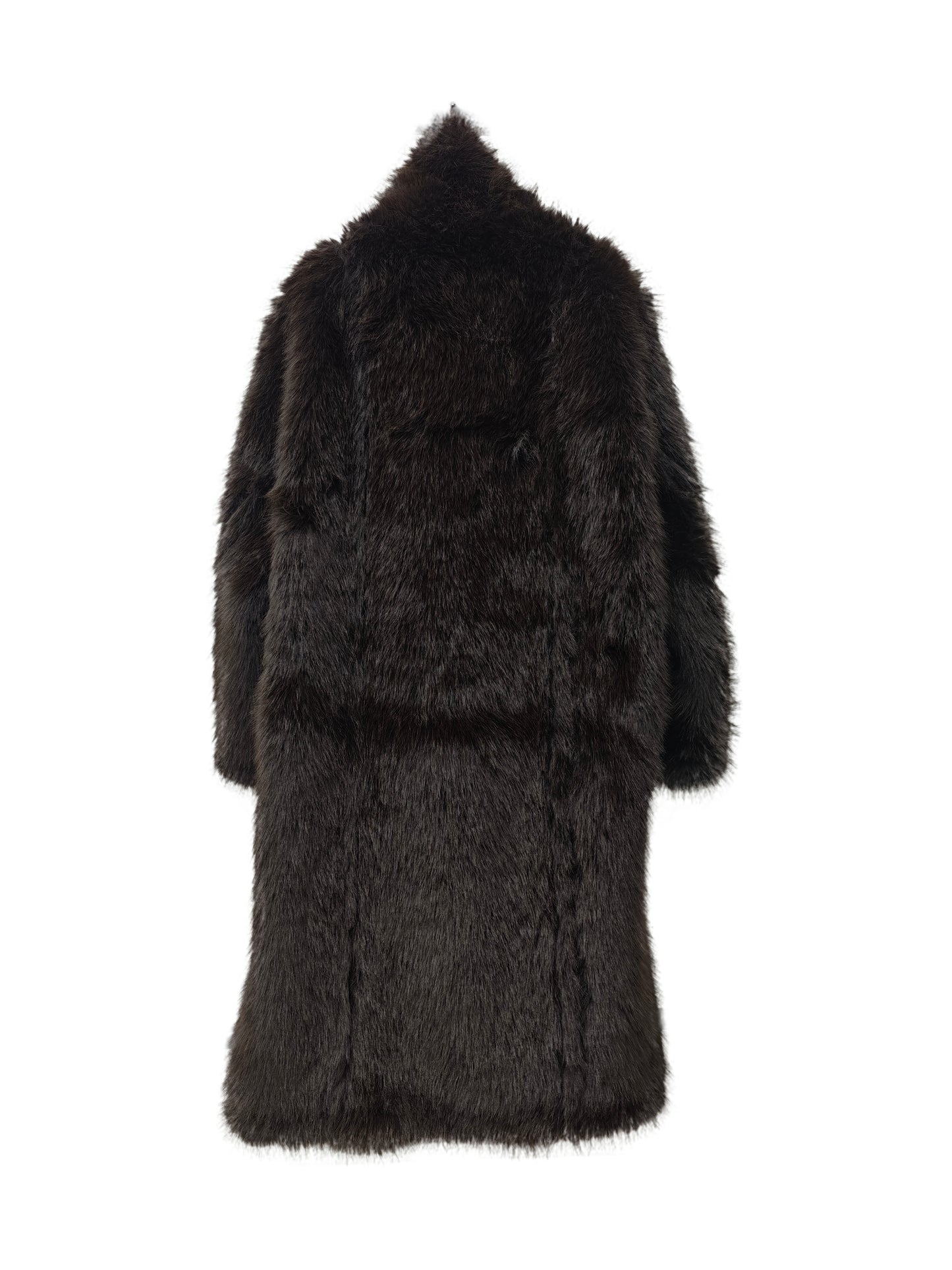 Zayla Women’s Reversible Faux Fur Long Coat – Brown Winter Plush Shearling Jacket, Warm Thick Double-Sided Overcoat