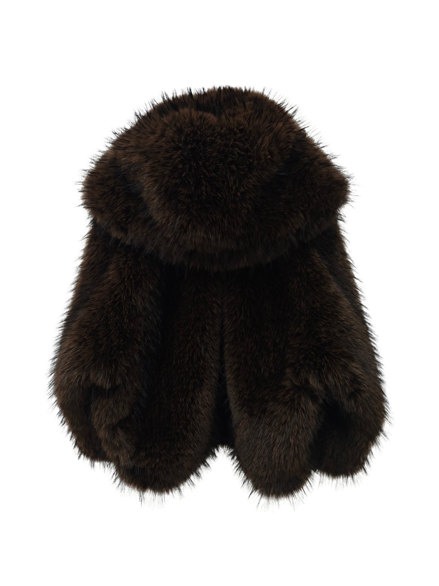 Zayla Women’s Faux Fur Short Jacket – Brown Fluffy Winter Coat, Soft Warm Plush Aesthetic Outerwear