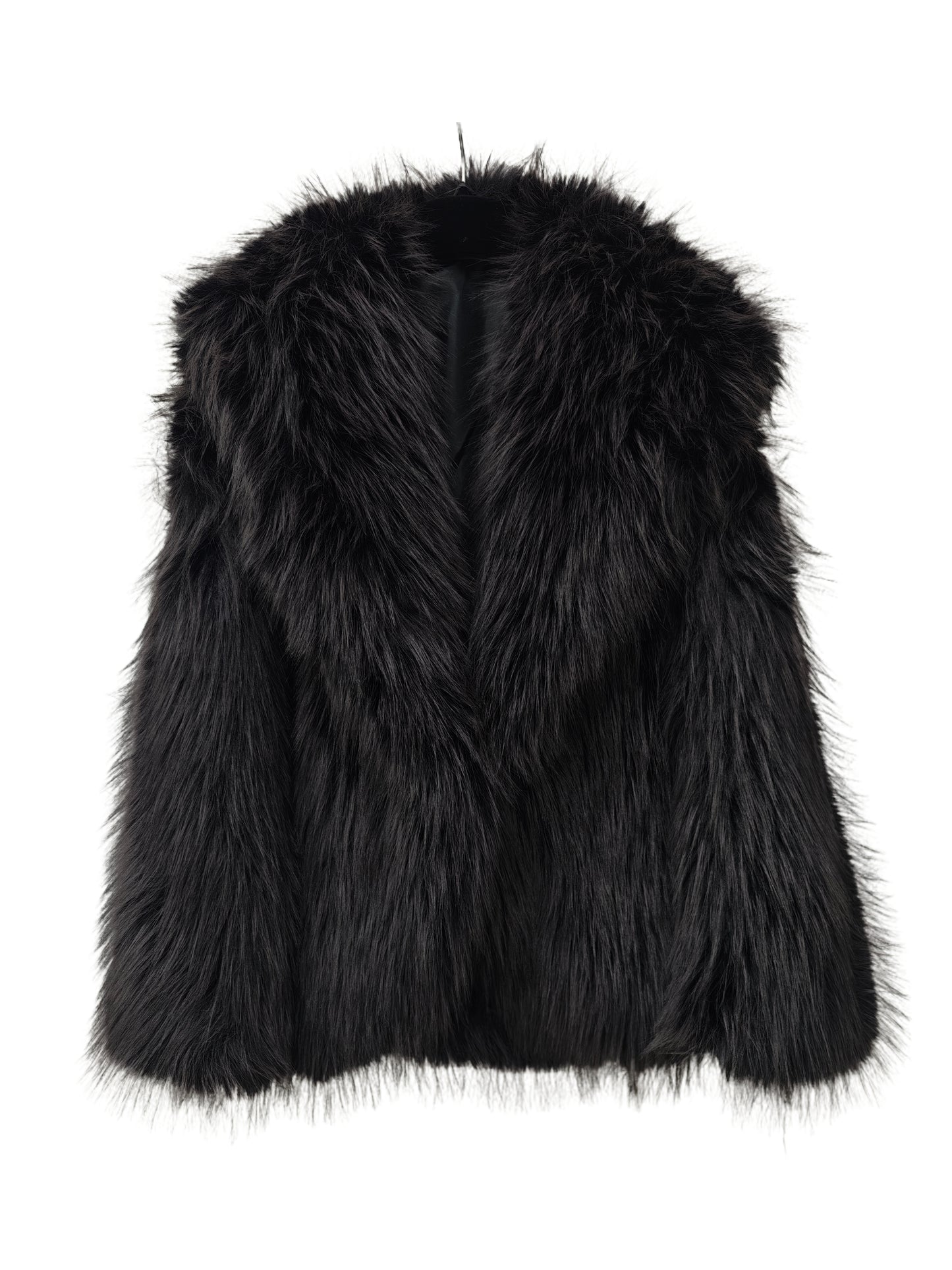 Zayla Women’s Black-Purple Faux Fur Short Jacket – Fluffy Warm Plush Winter Coat, Trendy Soft Aesthetic Outerwear