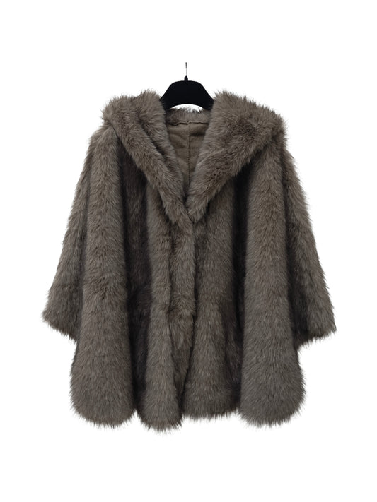 Zayla Women’s Hooded Faux Fur Jacket – Cozy Fluffy Warm Plush Winter Short Coat, Soft Aesthetic Outerwear