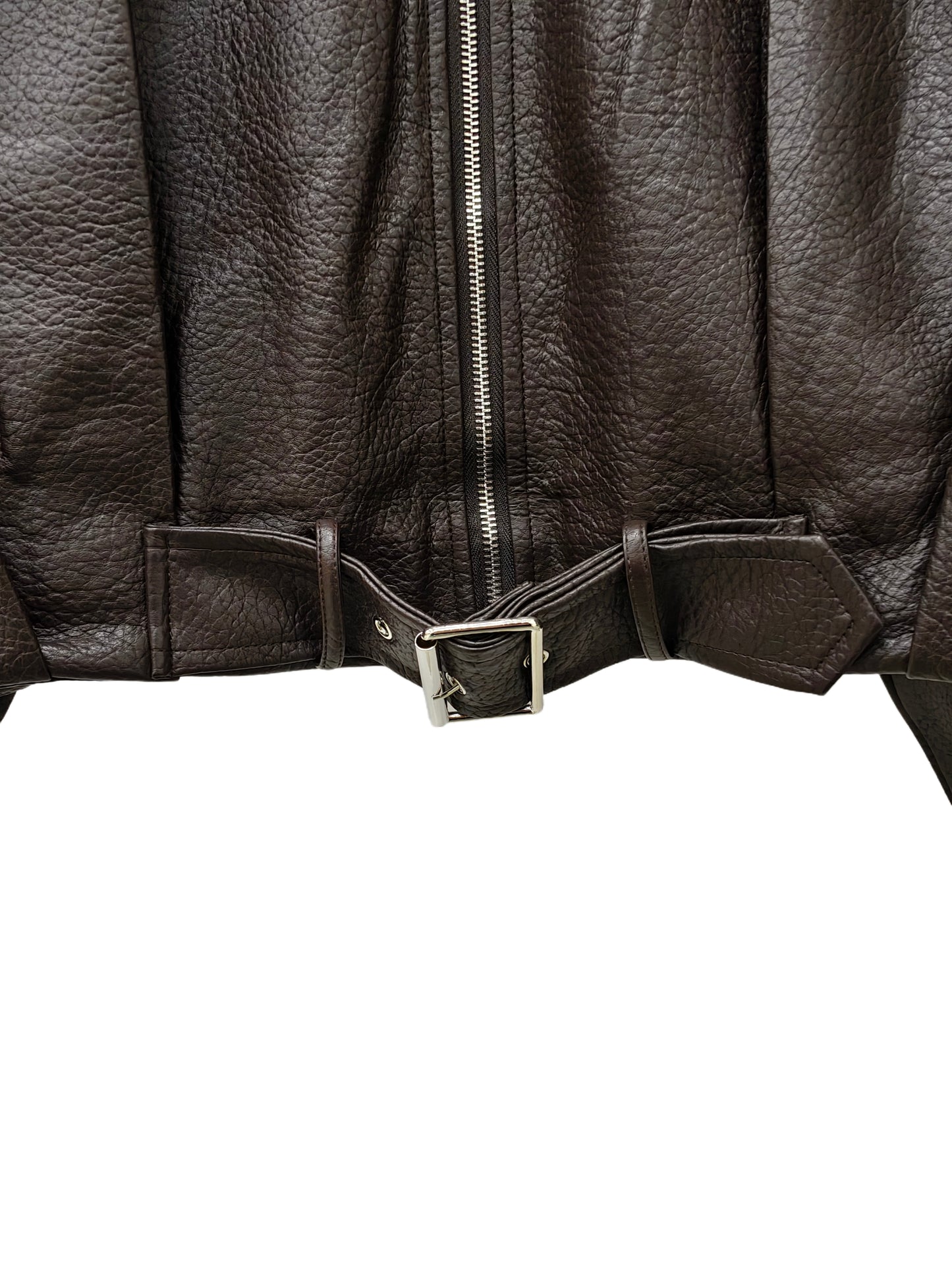 Zayla Women’s Brown Faux Leather Cropped Jacket – Oversized Zip-Up Short Coat, Soft Textured Fall Winter Outerwear