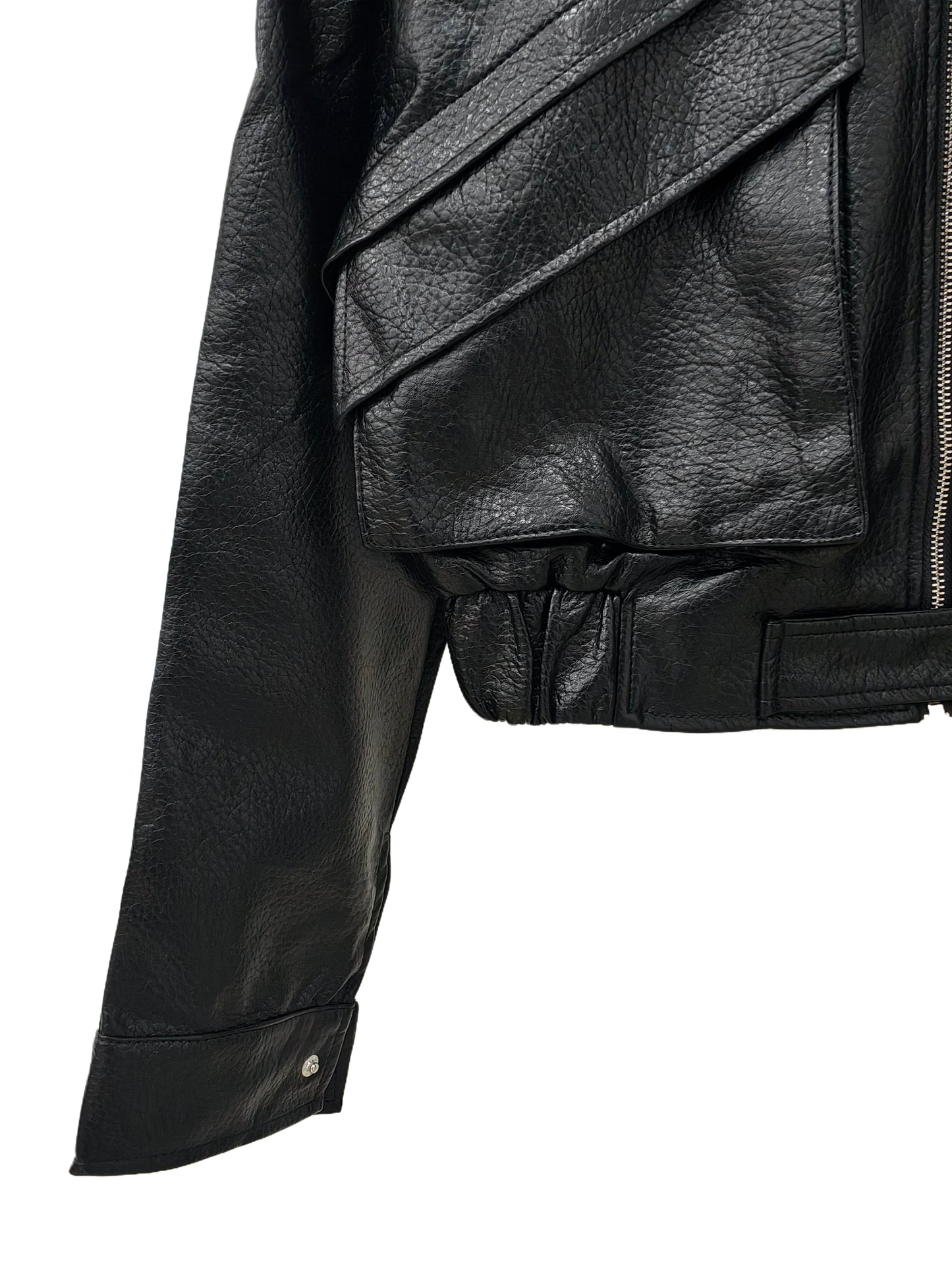 Zayla Women’s Black Faux Leather Cropped Jacket – Oversized Zip-Up Short Coat, Minimalist Street Style Outerwear