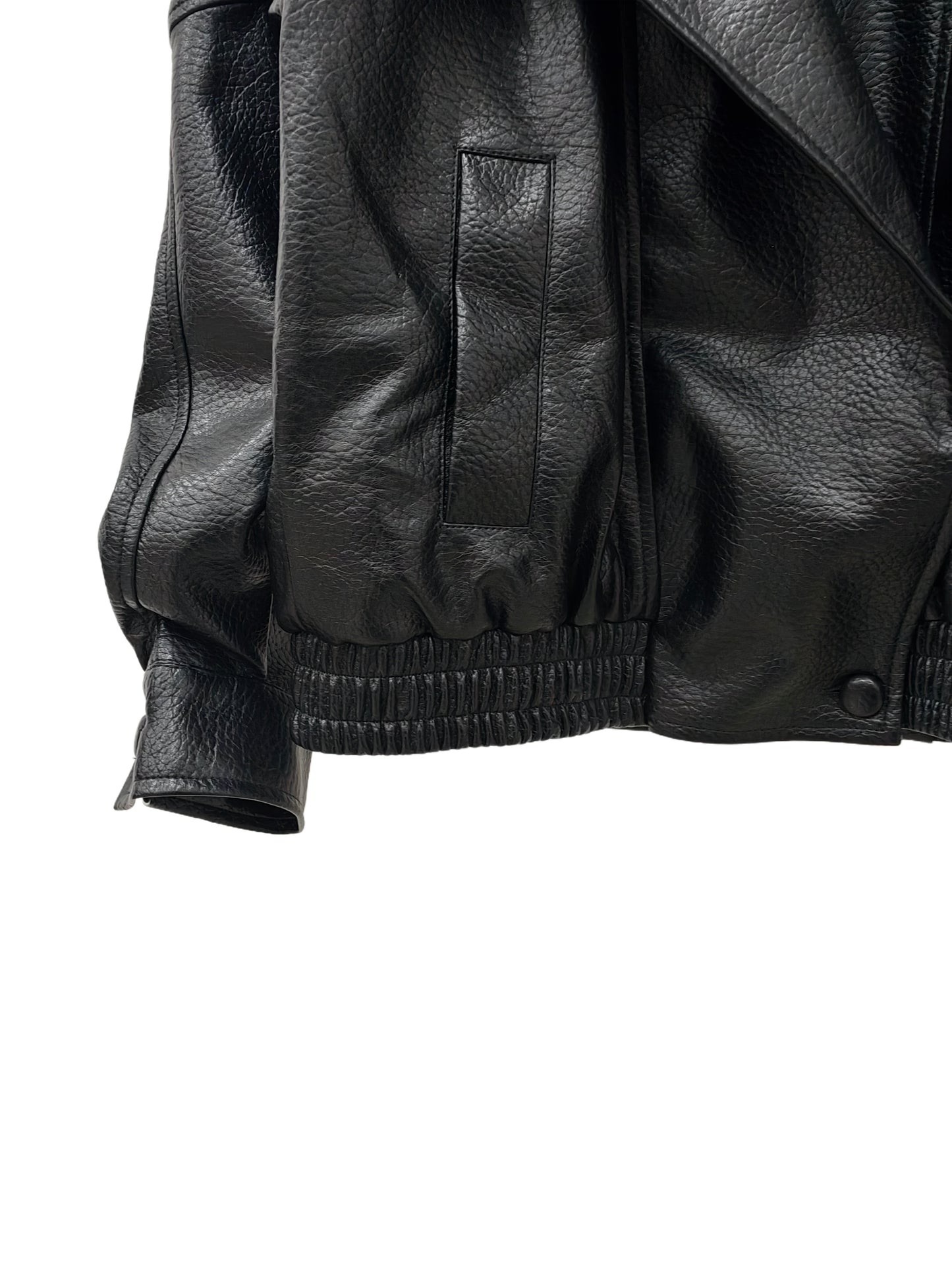 Zayla Women’s Black Faux Leather Jacket – Oversized High-Neck Moto Coat, Textured Fall Winter Outerwear