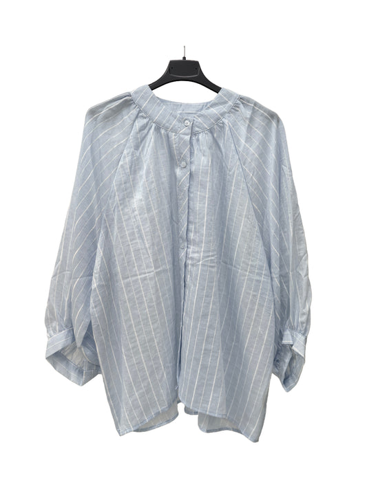 Women’s Sheer Stripe Blouse – Lightweight Textured Top, Relaxed Silhouette Shirt for Modern Everyday Wear