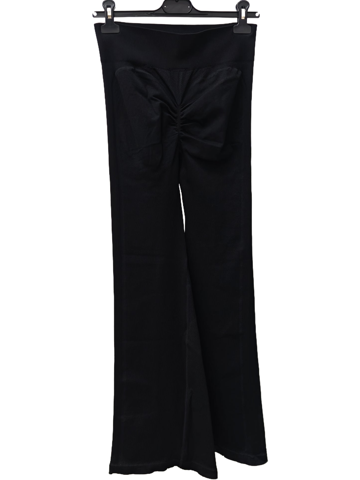Women’s Ribbed High Waisted Flare Pants – Stretch Knit Bell Bottom Leggings, Slim Fit Y2K Style Lounge Trousers