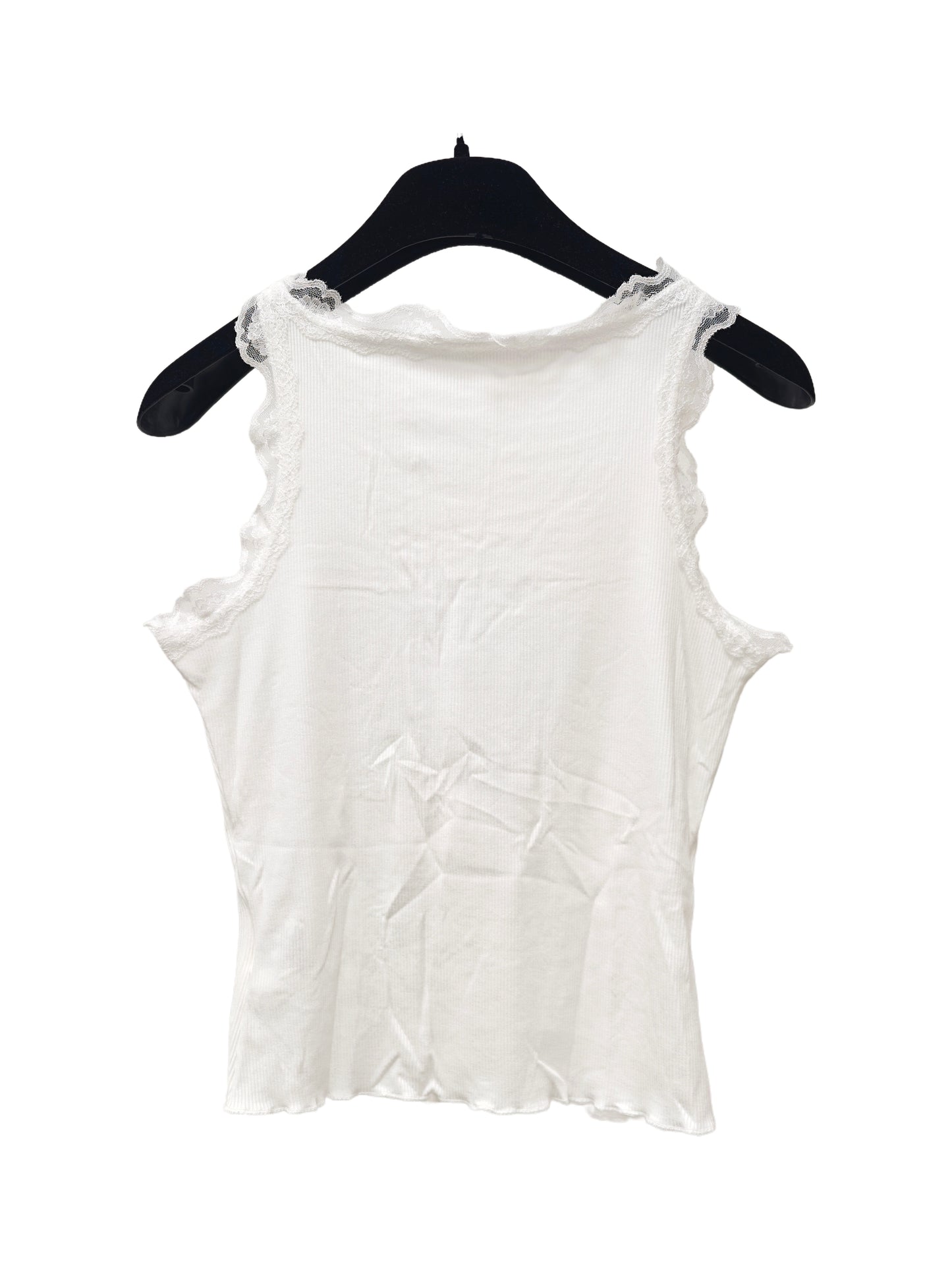 Women’s Lace Trim Tank Top – Ribbed Slim Fit Camisole Basic Layering Top