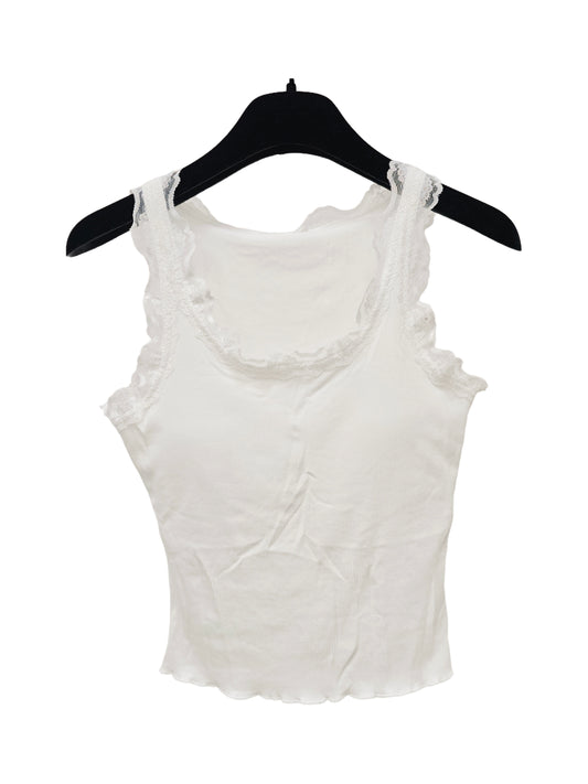 Women’s Lace Trim Tank Top – Ribbed Slim Fit Camisole Basic Layering Top